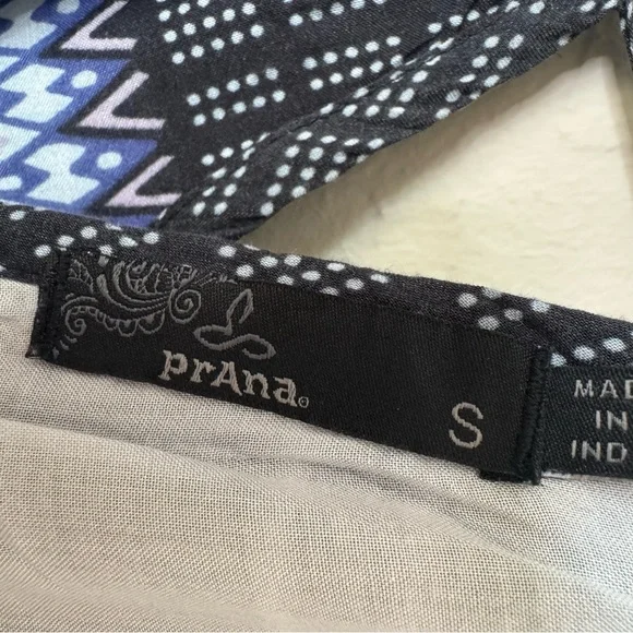 Prana Nari Tribal Ikat Printed Blue Midi Sundress Size Small - Picture 3 of 16